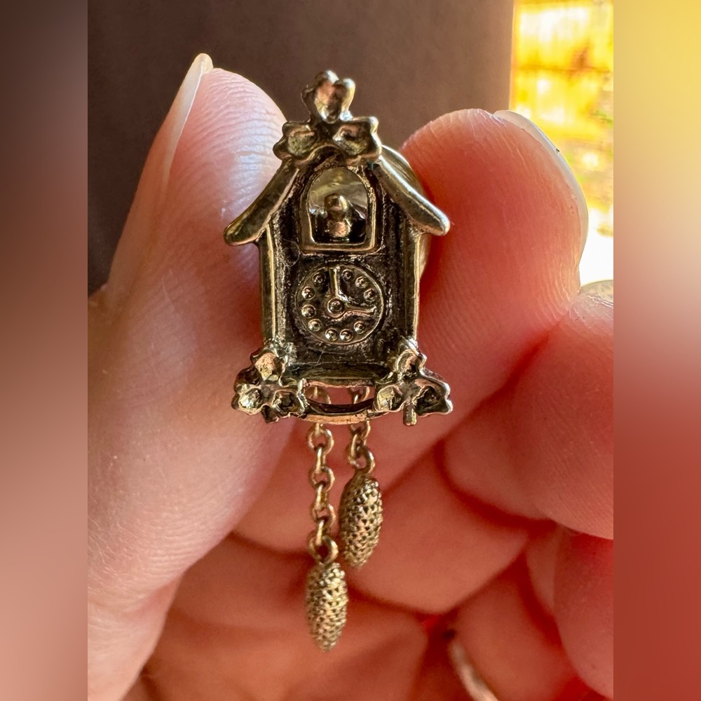 Gold Cuckoo Clock Tie Clip